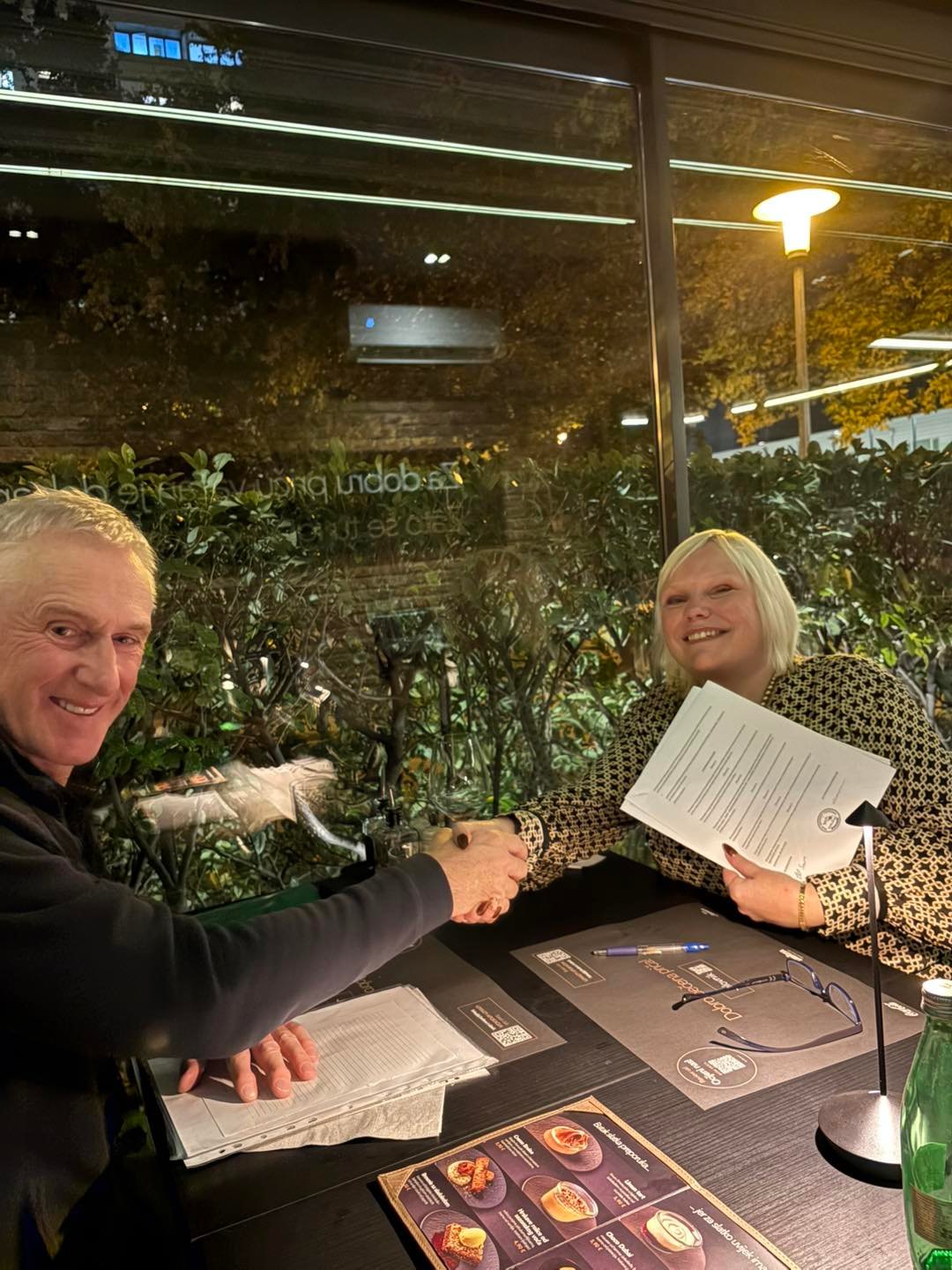 Wendy with Zeljko Handshake Lake Sumbar