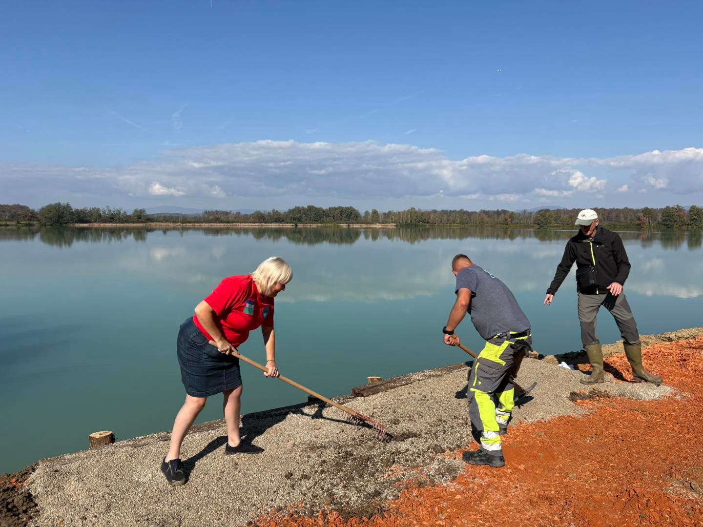 Wendy working on swims Lake Sumbar