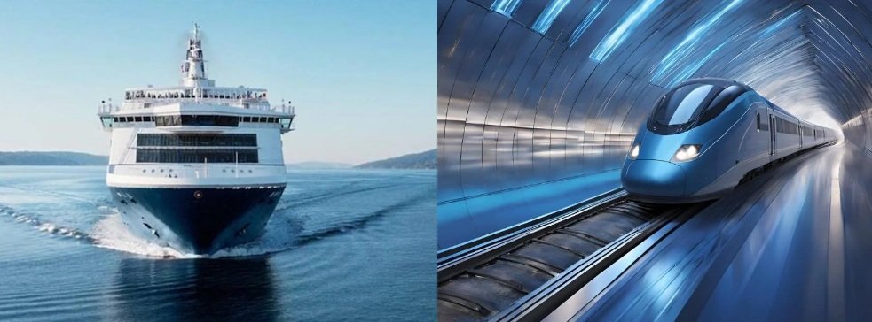 Ferry Train Ferry or Eurotunnel