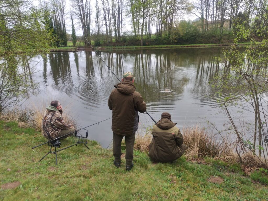 Group of friends carp fishing